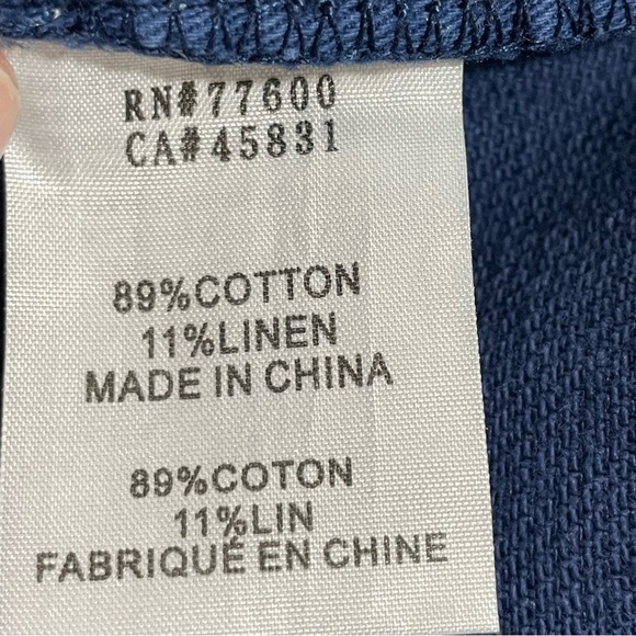 NWT Free People x Sandrine Rose Blue Cotton Linen Wide Leg Buckle Pants Size 28 - Picture 13 of 14